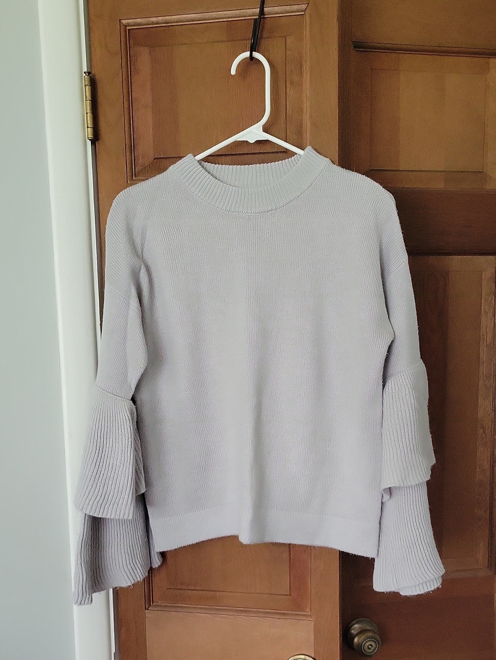 Gray Bell Sleeve Sweater